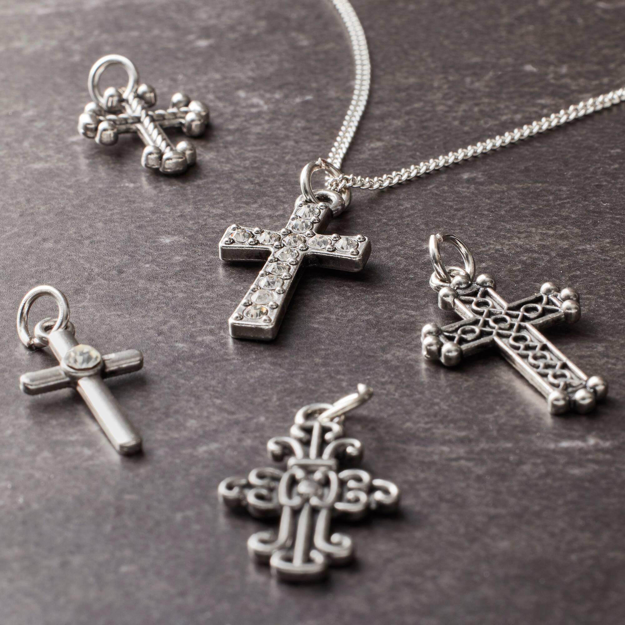 Antique Rhodium Cross Charm Set By Bead Landing™